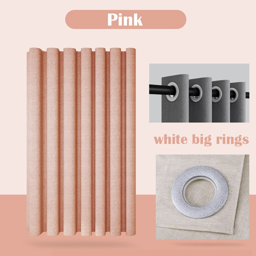 Thick Linen Shower Curtain Cover with Metal Hooks