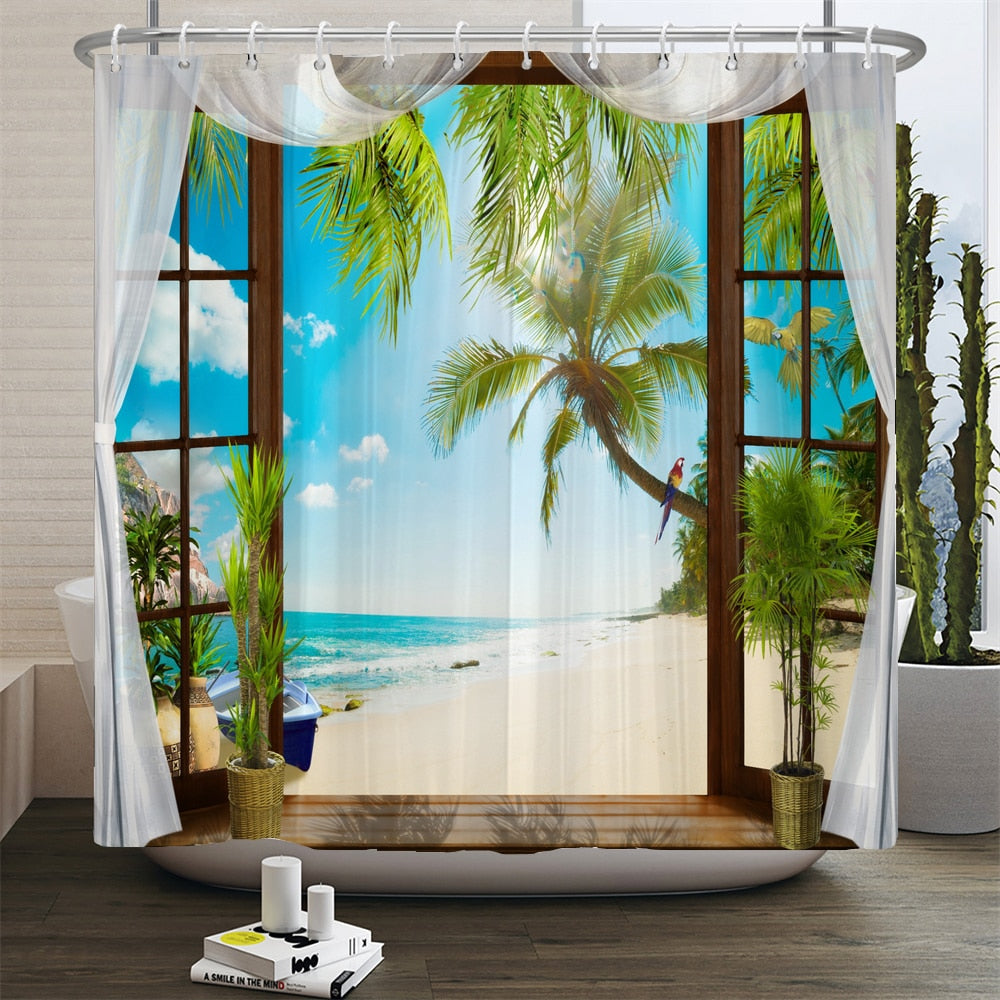 Beach Scenery Shower Curtains
