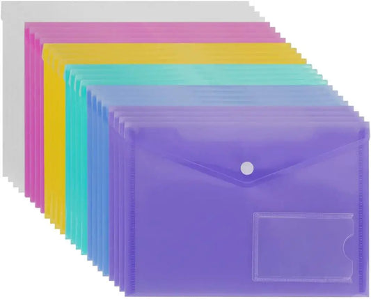 5pk A5 Poly Envelope Folder with Snap Button