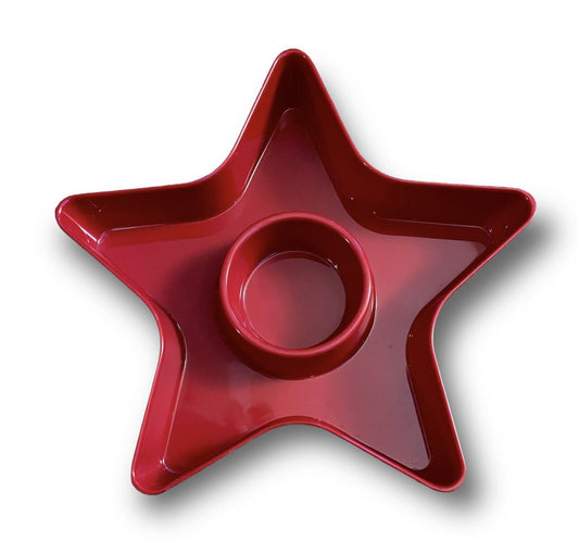 Bandeja para servir chips y salsas en forma de estrella