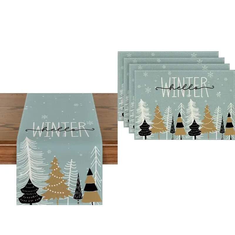 Holiday Kitchen Table Runner + Placemats Set