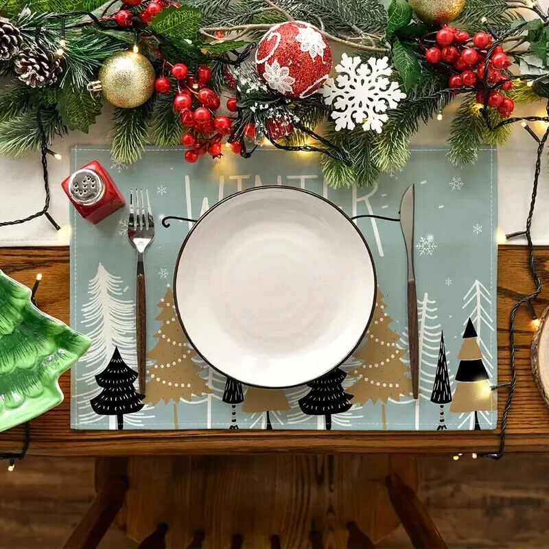 Holiday Kitchen Table Runner + Placemats Set