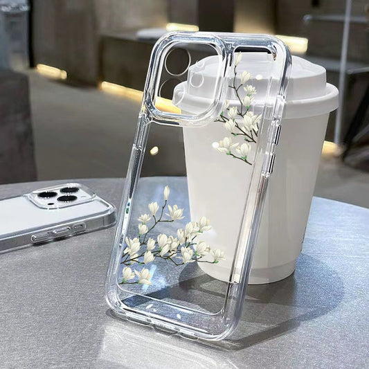 Funda de silicona para teléfono con flores