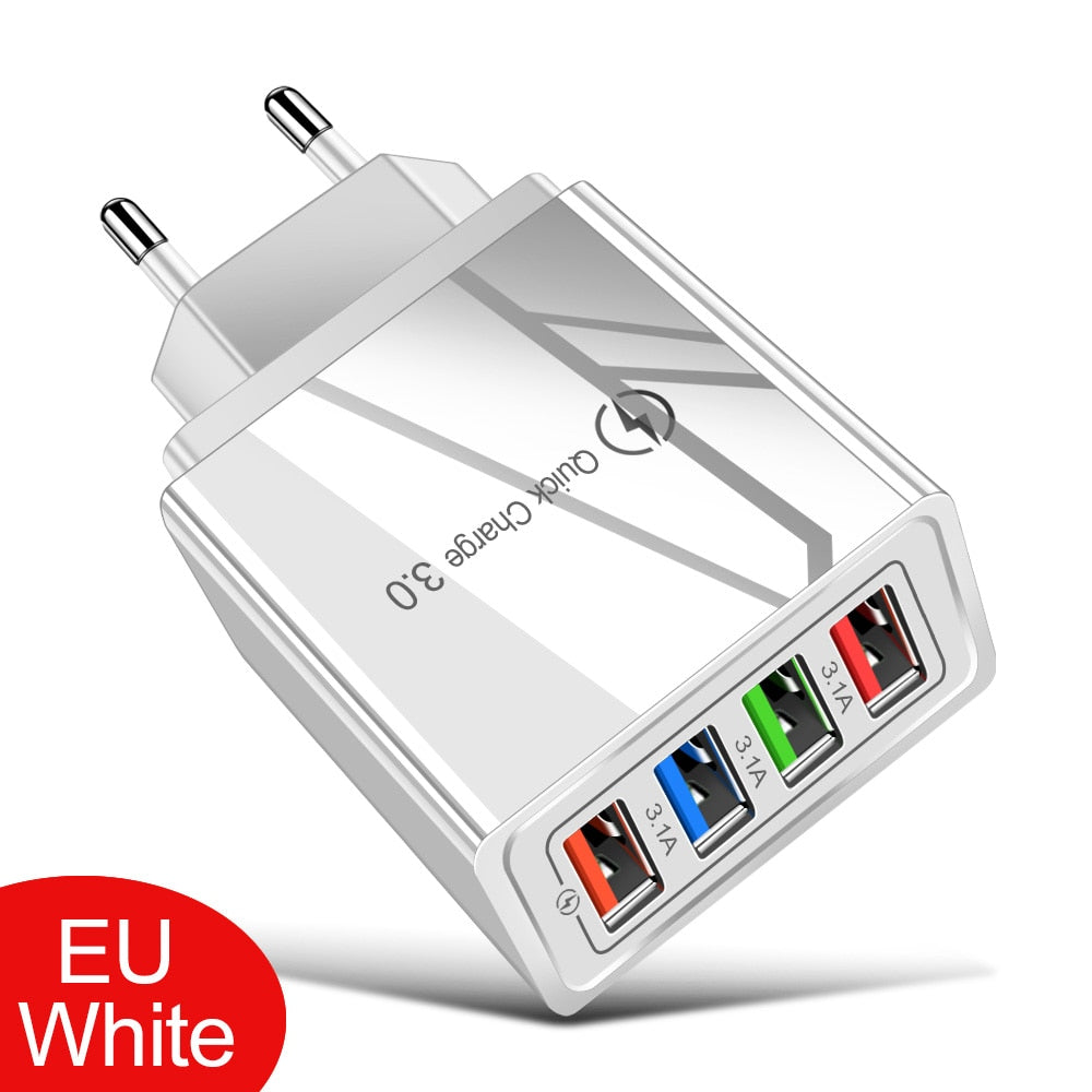 美国和欧盟插头多 USB 充电器