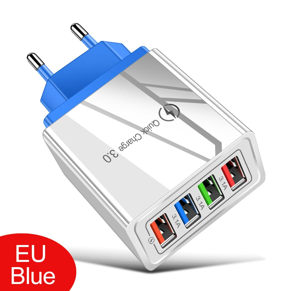 美国和欧盟插头多 USB 充电器