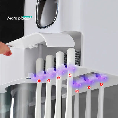 Toothbrush Holder Storage Box w/ Mouthwash Cup