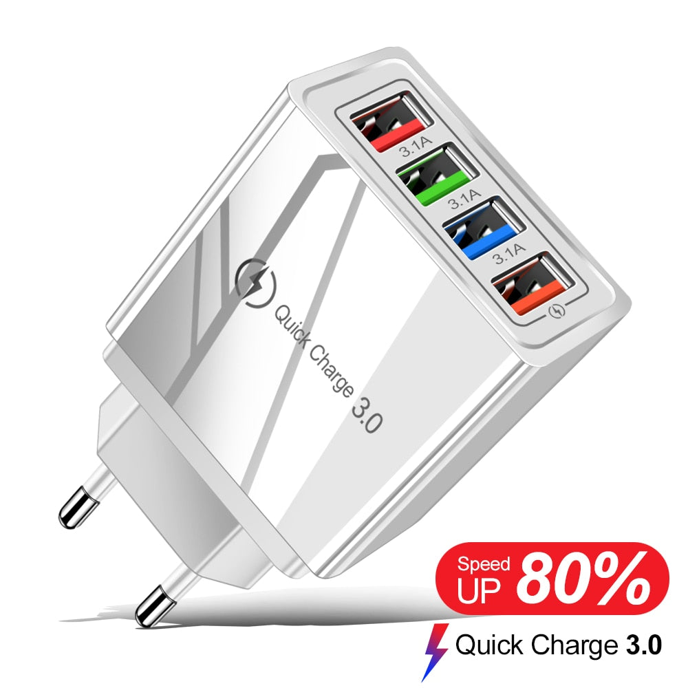 美国和欧盟插头多 USB 充电器