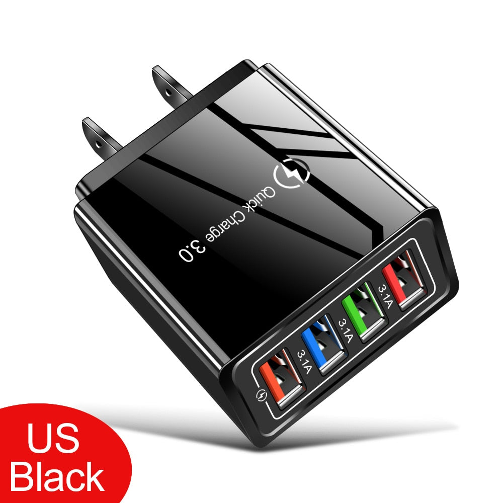 美国和欧盟插头多 USB 充电器