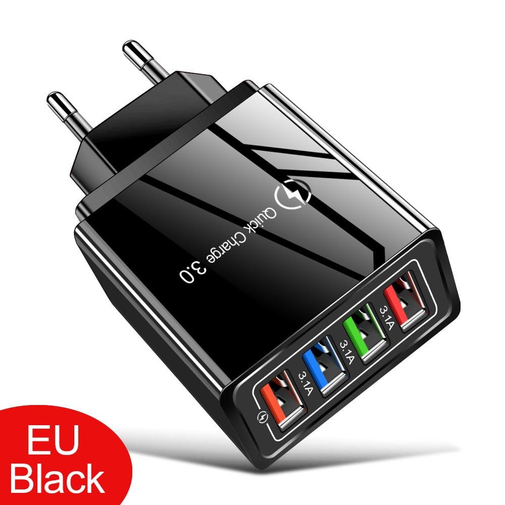 美国和欧盟插头多 USB 充电器