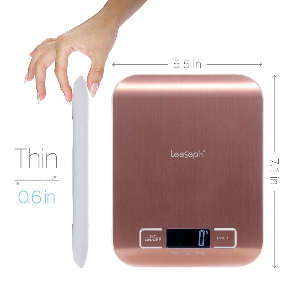 Báscula digital multifunción para alimentos de cocina de acero inoxidable