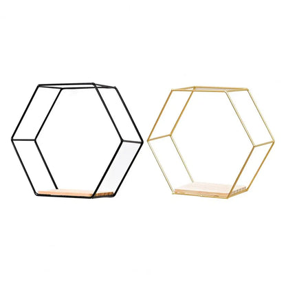 Estante de pared hexagonal flotante