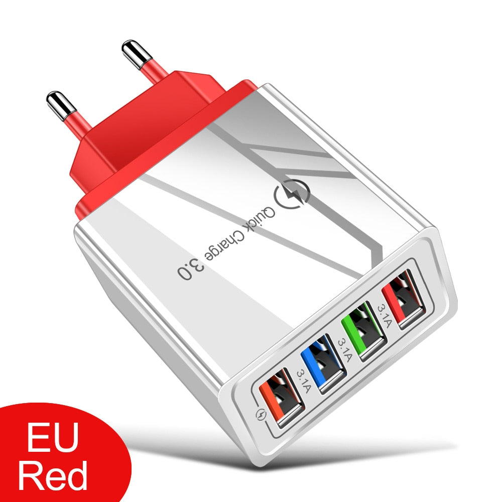 美国和欧盟插头多 USB 充电器