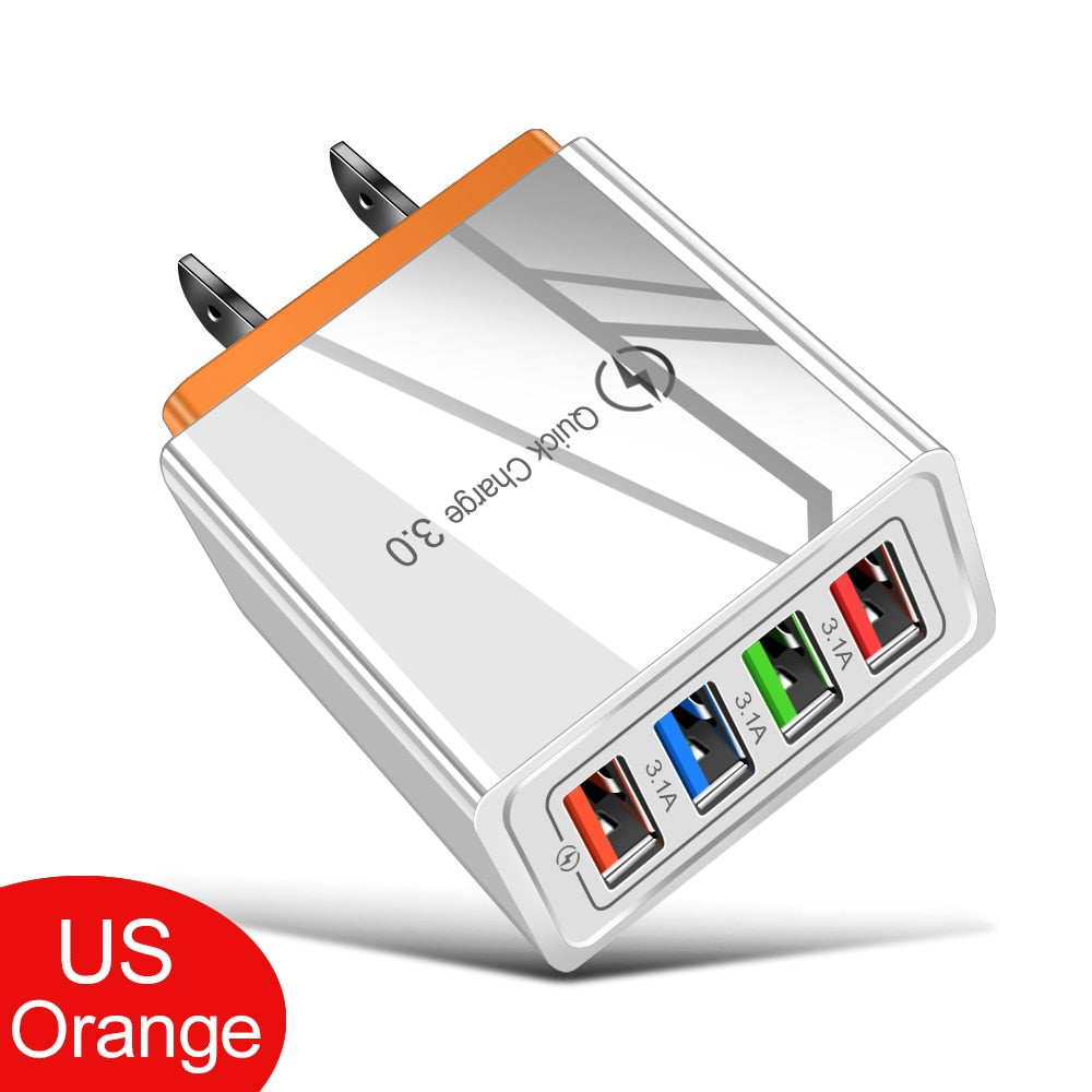 美国和欧盟插头多 USB 充电器