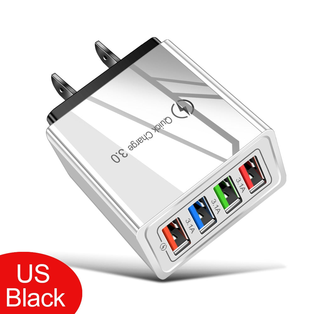 美国和欧盟插头多 USB 充电器