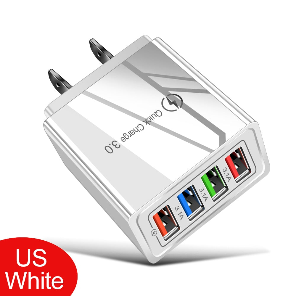 美国和欧盟插头多 USB 充电器
