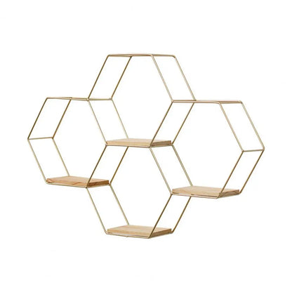 Estante de pared hexagonal flotante