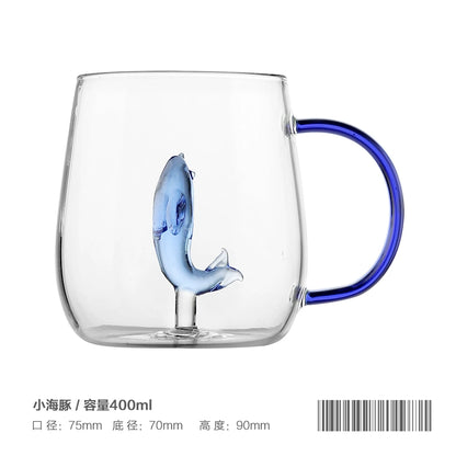 14fl oz 3D Animal Office Heat-Resistance Glass Mugs