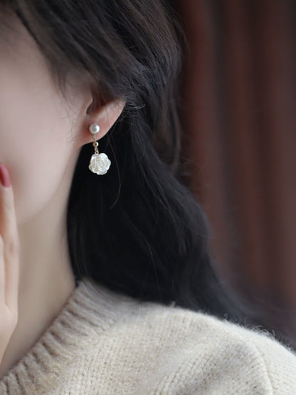 Camellia Pearl Earrings