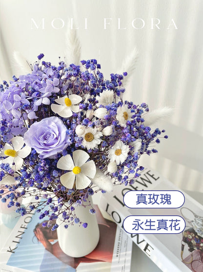 Eternal Life Rose Starry Dried Flowers Bouquet