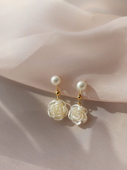 Camellia Pearl Earrings