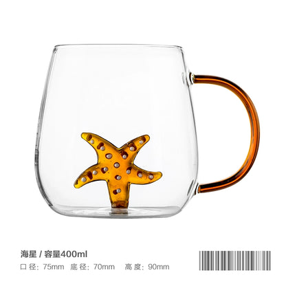 14fl oz 3D Animal Office Heat-Resistance Glass Mugs