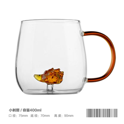 14fl oz 3D Animal Office Heat-Resistance Glass Mugs