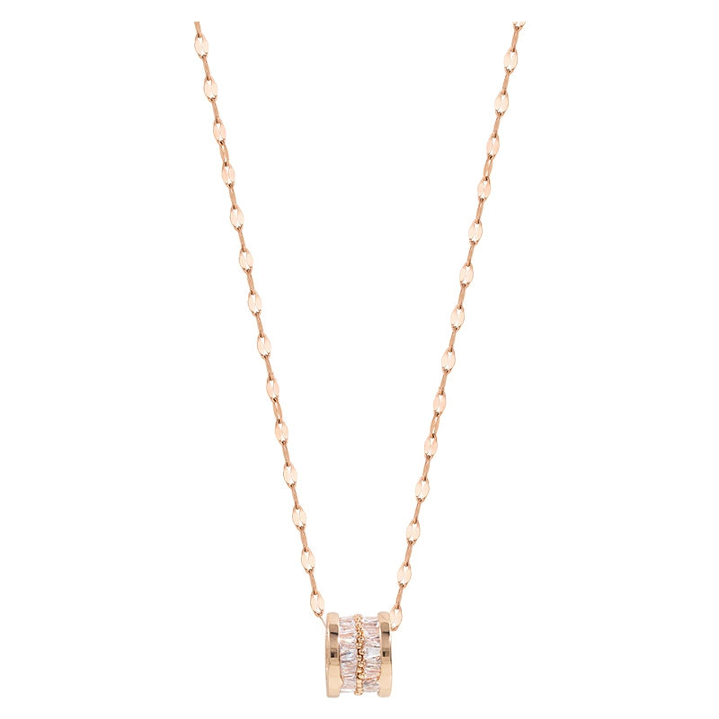 Cold Style 18K Rose Gold Titanium Steel Female Dignified Pendant