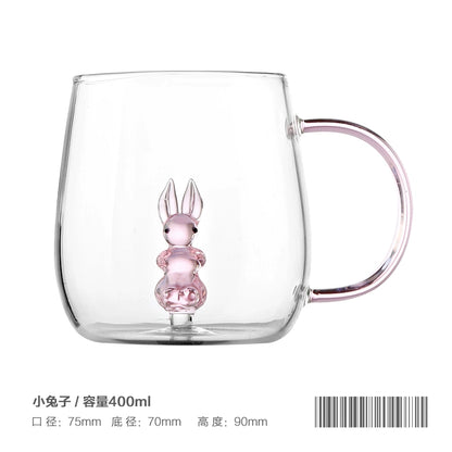 14fl oz 3D Animal Office Heat-Resistance Glass Mugs