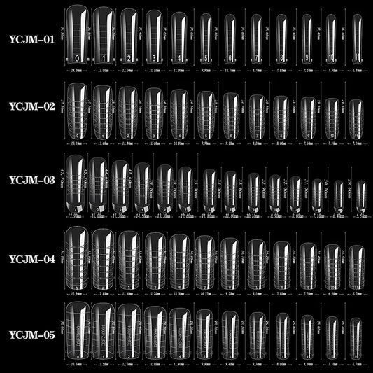 60pcs Sculpted Dual Forms for Poly UV Gel Nail