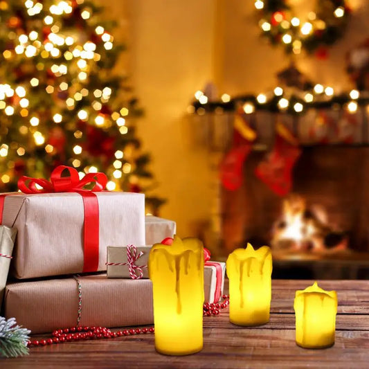 Flameless Fake Candle Lights - Set Of 3