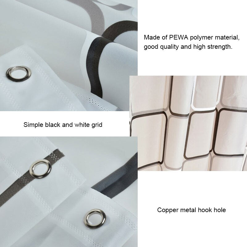 Square Patterned Shower Curtains