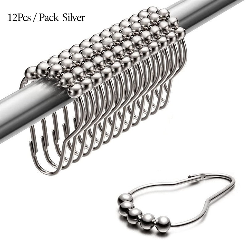 12pcs Stainless Steel Curtain Hooks