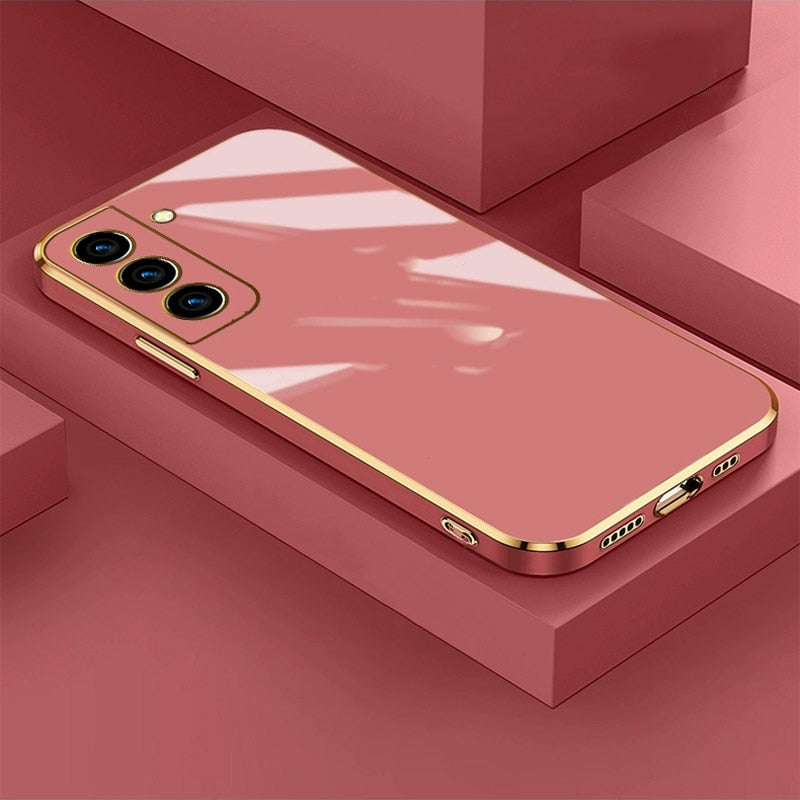 Luxury Plating Silicone Square Phone Case
