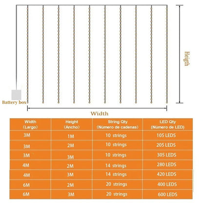 6M LED Garland Curtain Lights