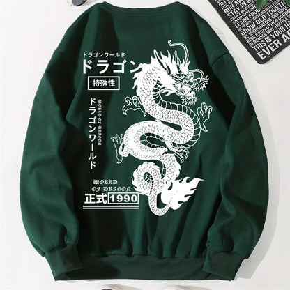 Japanese Dragon Styled Pullover Crewnecks