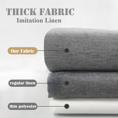 Thick Linen Shower Curtain Cover with Metal Hooks