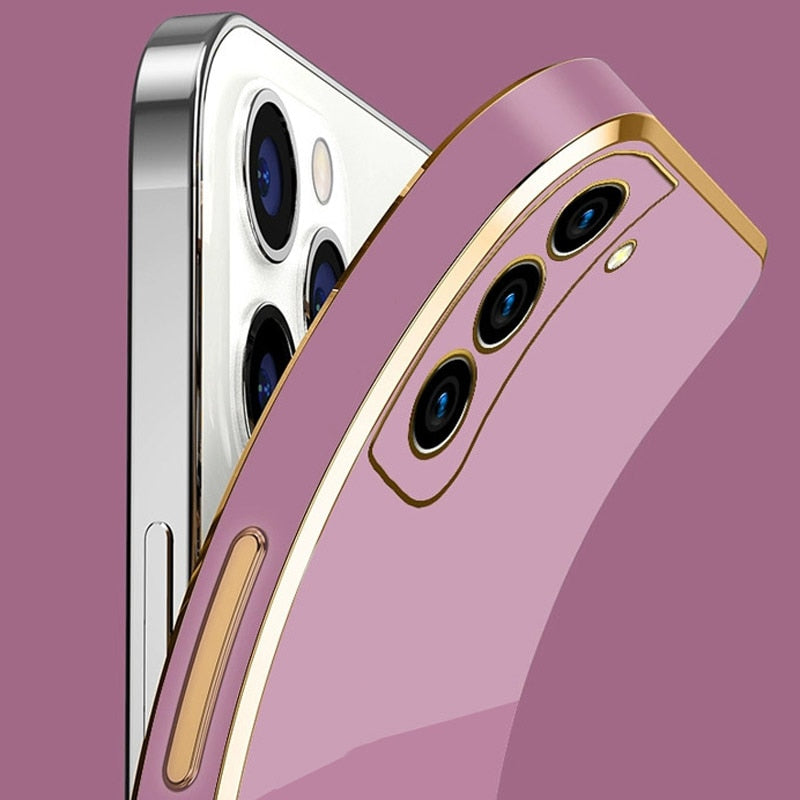 Luxury Plating Silicone Square Phone Case