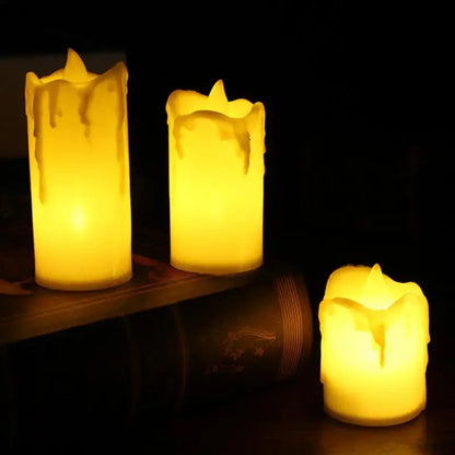 Flameless Fake Candle Lights - Set Of 3