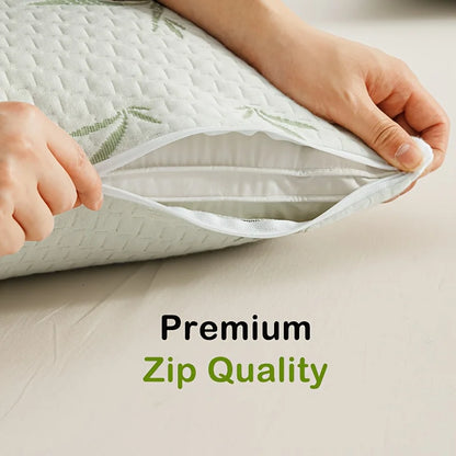 2pcs Waterproof 100% Bamboo Pillowcases w/ Zipper Cover