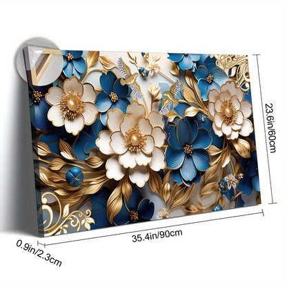 Framed Canvas Wall Art Filled with Floral Symphony (24 x 63in)