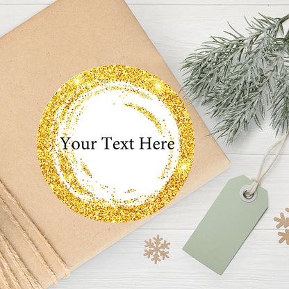 Pegatinas de brillo personalizables con tema dorado 