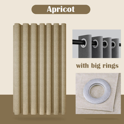 Thick Linen Shower Curtain Cover with Metal Hooks