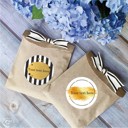 Pegatinas de brillo personalizables con tema dorado 