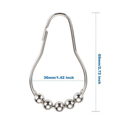 12pcs Stainless Steel Curtain Hooks