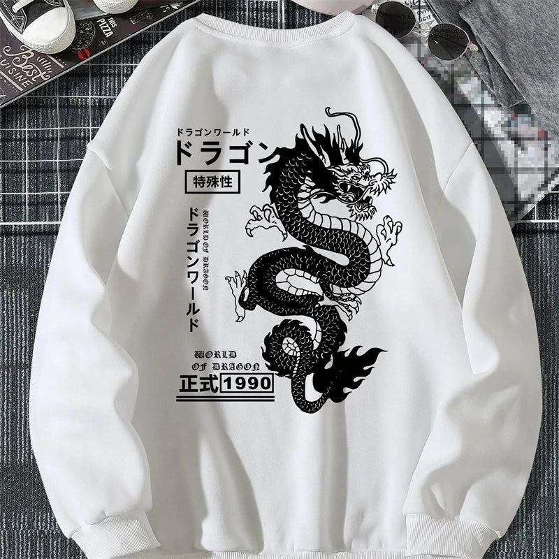 Japanese Dragon Styled Pullover Crewnecks