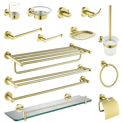 Juego de accesorios de baño en oro cepillado