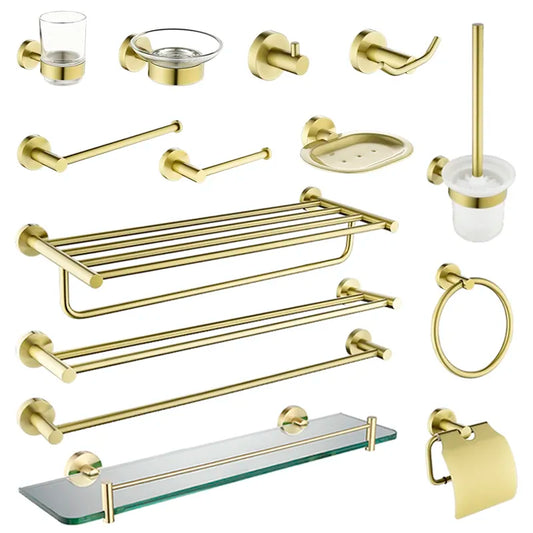 Juego de accesorios de baño en oro cepillado