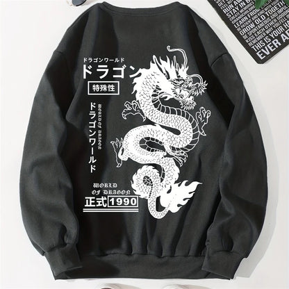 Japanese Dragon Styled Pullover Crewnecks