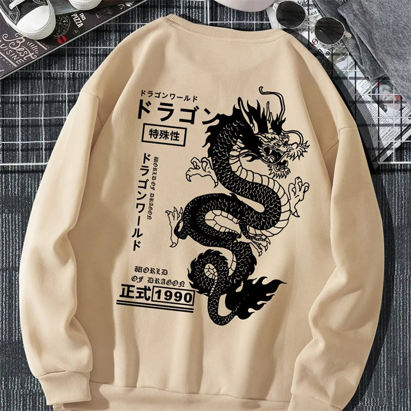 Japanese Dragon Styled Pullover Crewnecks