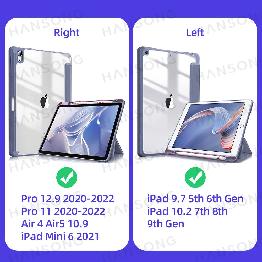Funda de silicona y transparente para iPad
